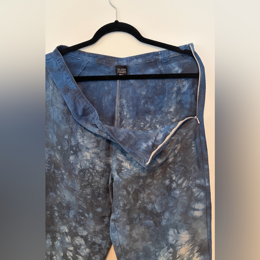 Eileen Fisher Blue Tie-Dye Capris